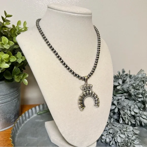 Sterling Silver Naja PendantSolid BackClassic Southwestern Design
